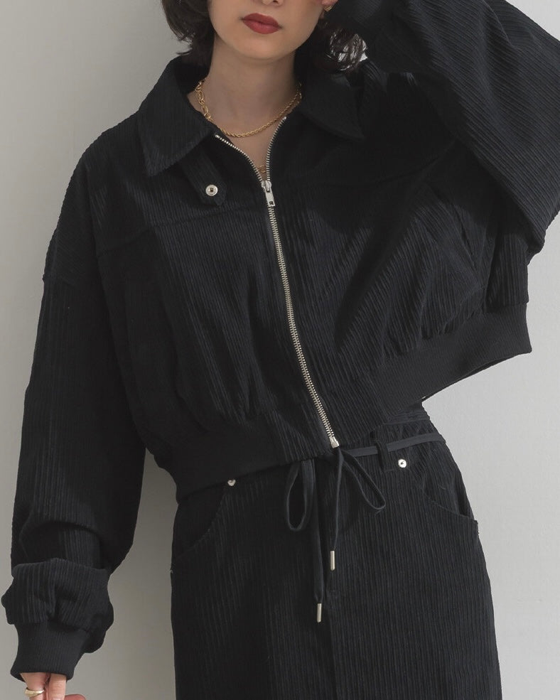 JK48- Corduroy Zip Cardigan | Ivory | Brown | Black