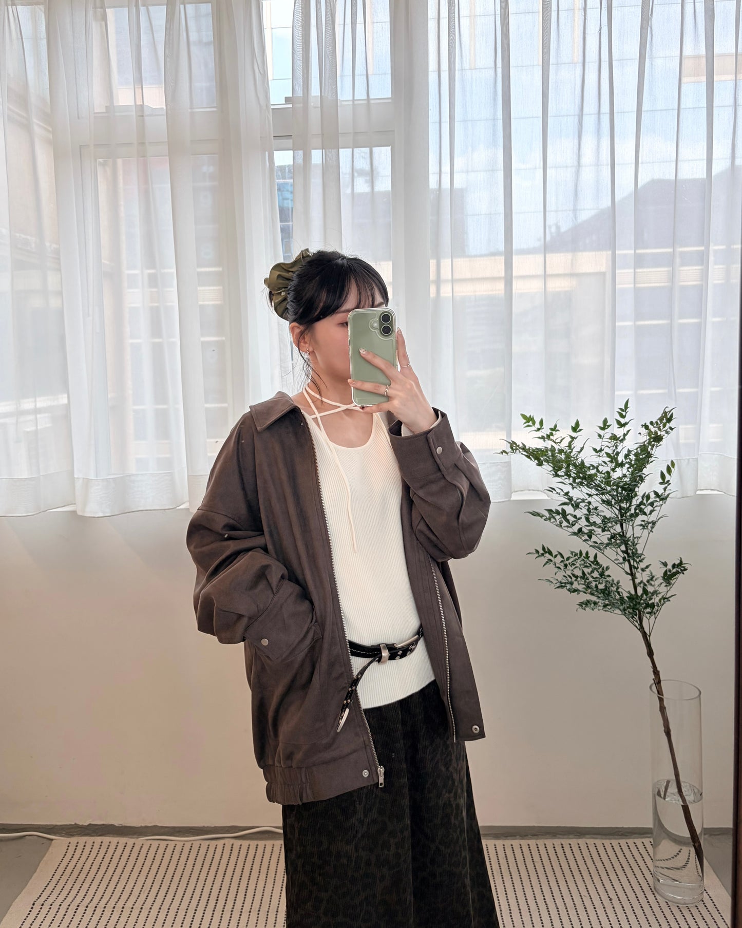 JK42- Unwash Collar Blouse Jacket | Milk Tea | Grey | Brown