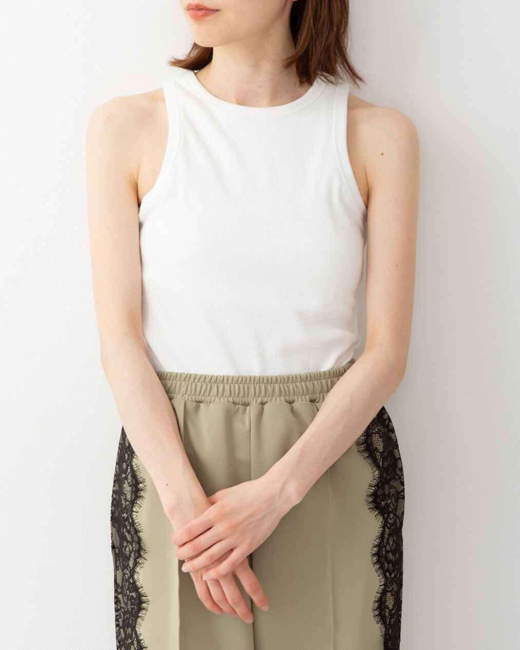 TP799- American Sleeve Tank Top  | White | Pink | Blue