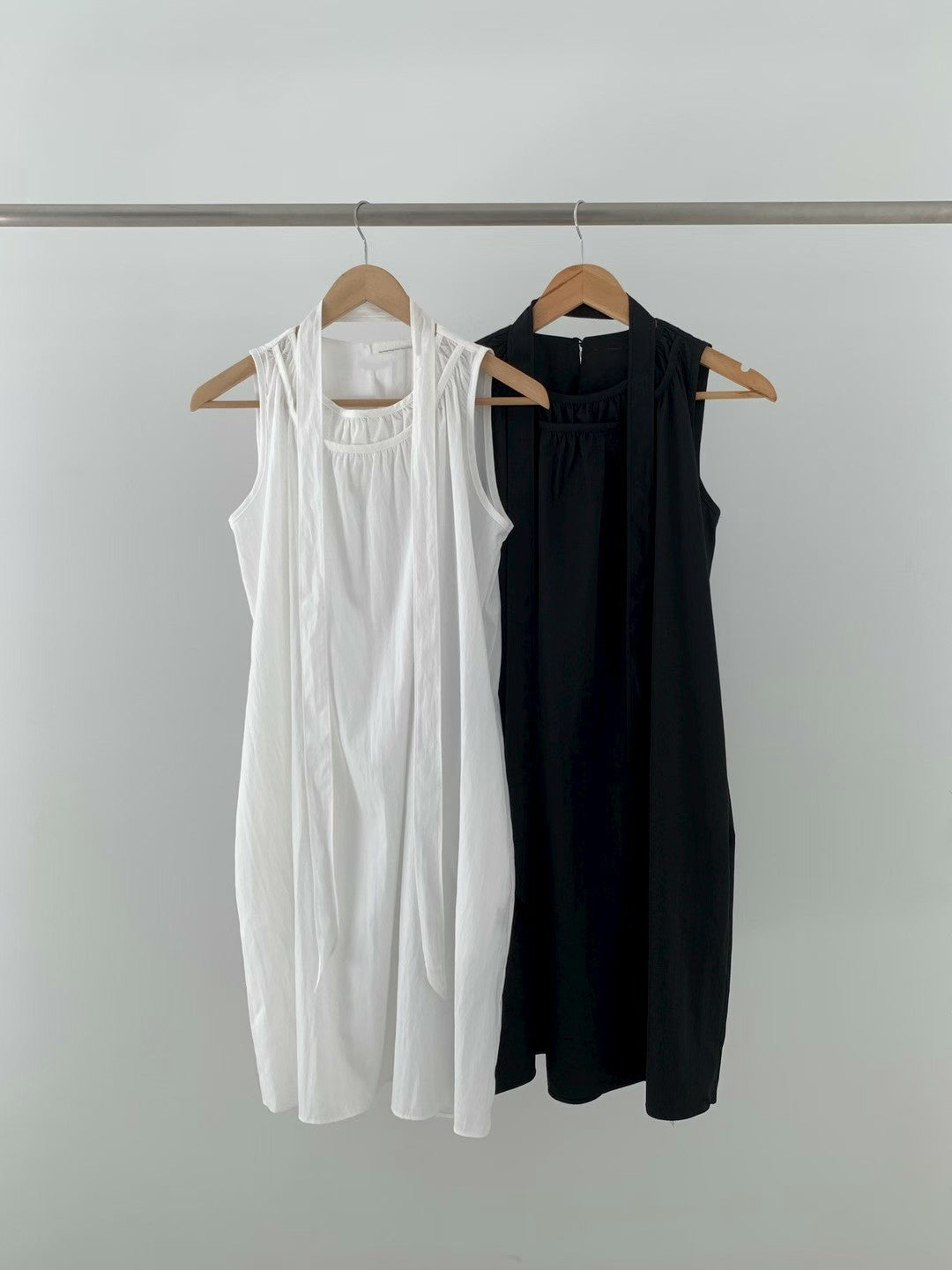 OP79- Double Neck One Piece Set | White | Black