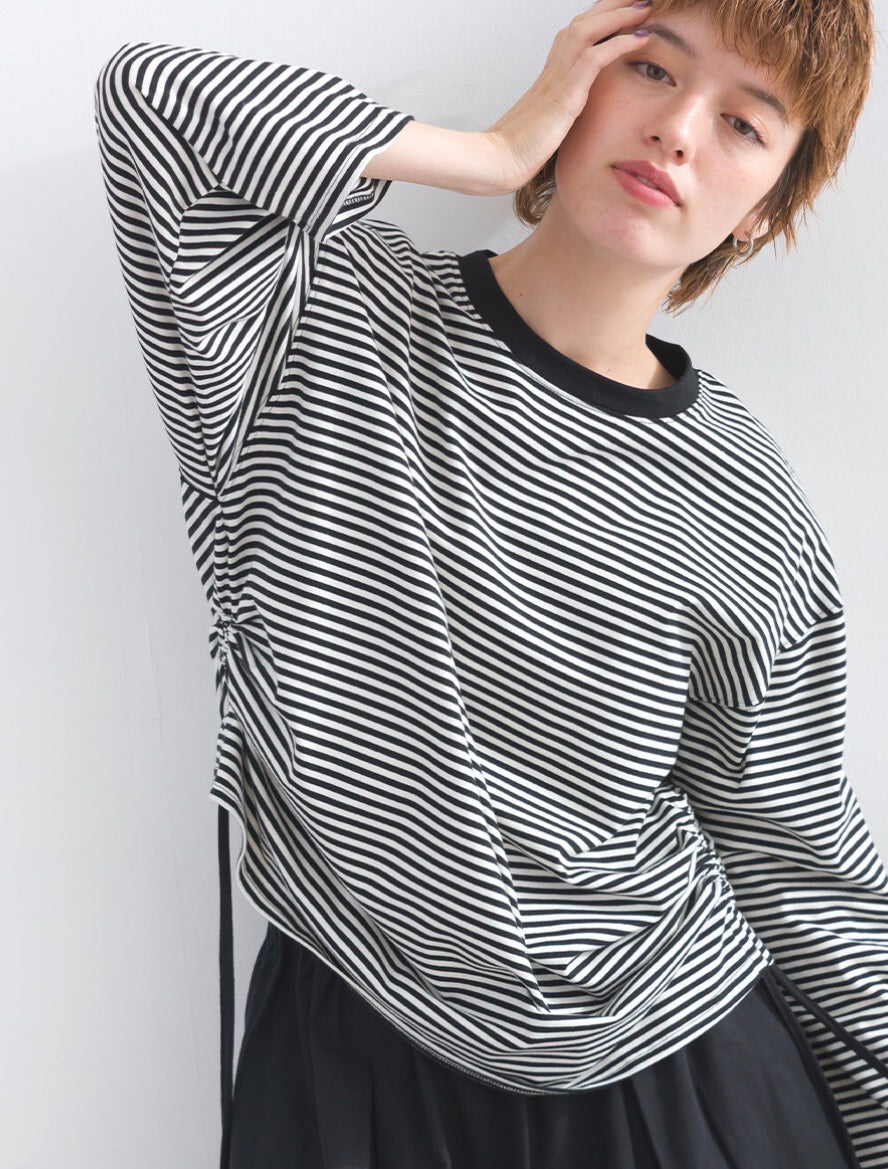 TP731- Soft Cotton Striped Top | Red | Navy | Black