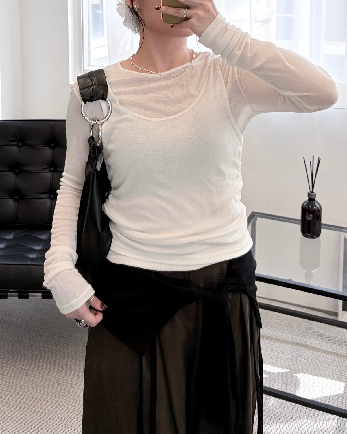 TP846- 透膚連背心Top | White | Grey | Dark Grey