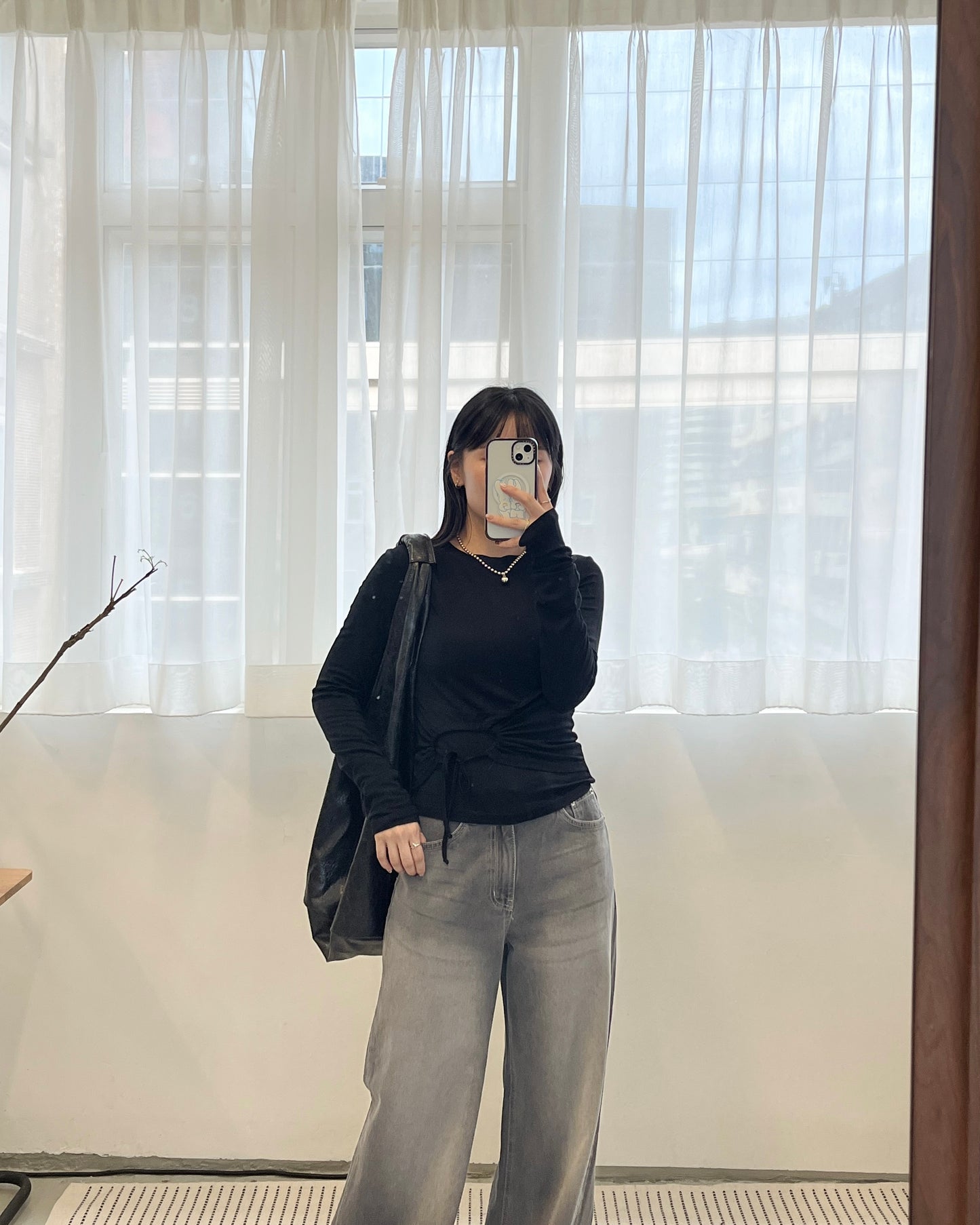 TP673- Circle Drawstring Top | White |Grey | Black