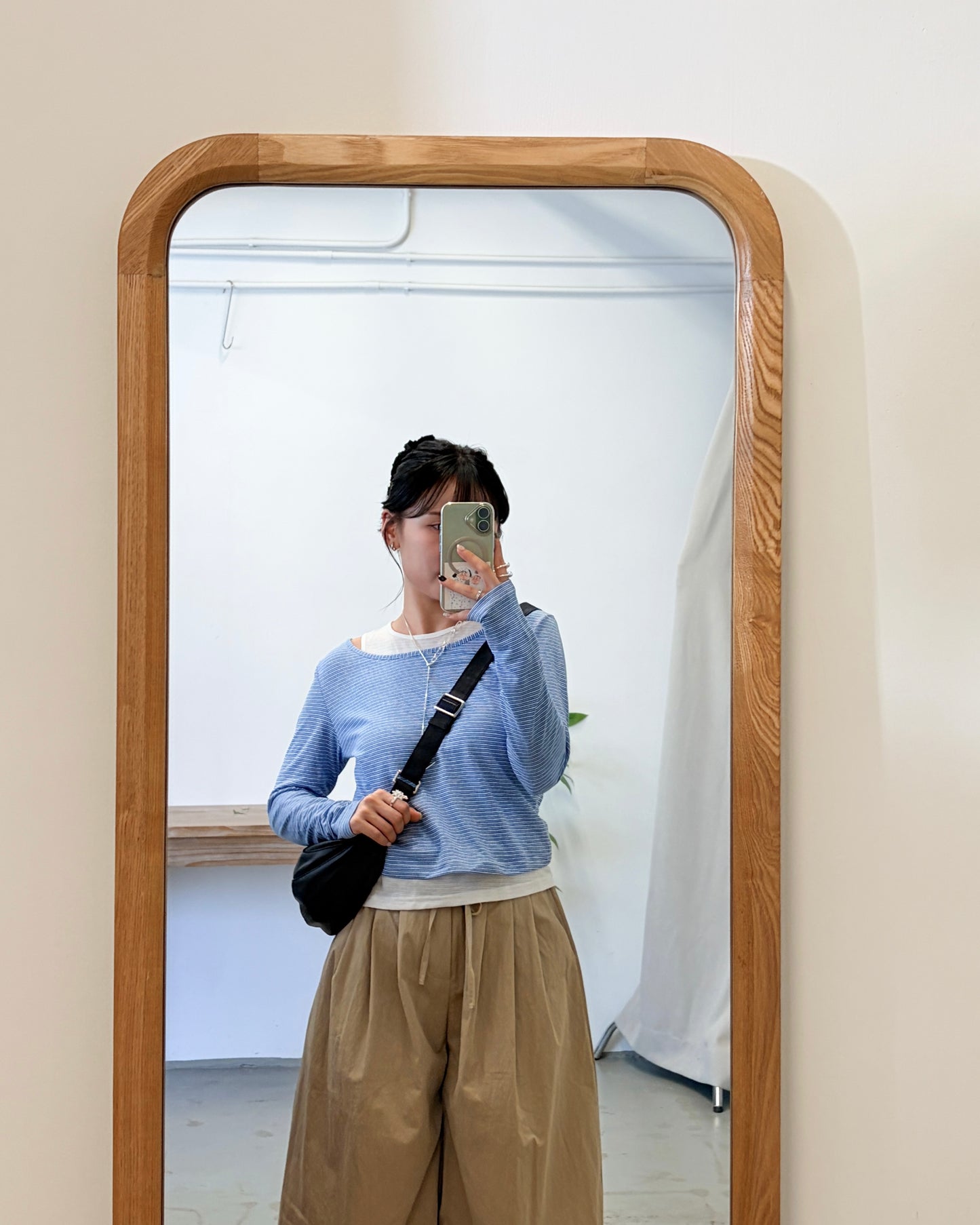 TP716- 2件裝橫間Top | Blue | Black