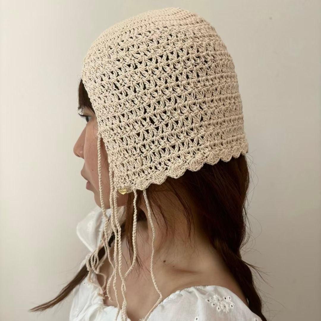 H29- 2 way Jelly fish Mesh Beanie | Ivory