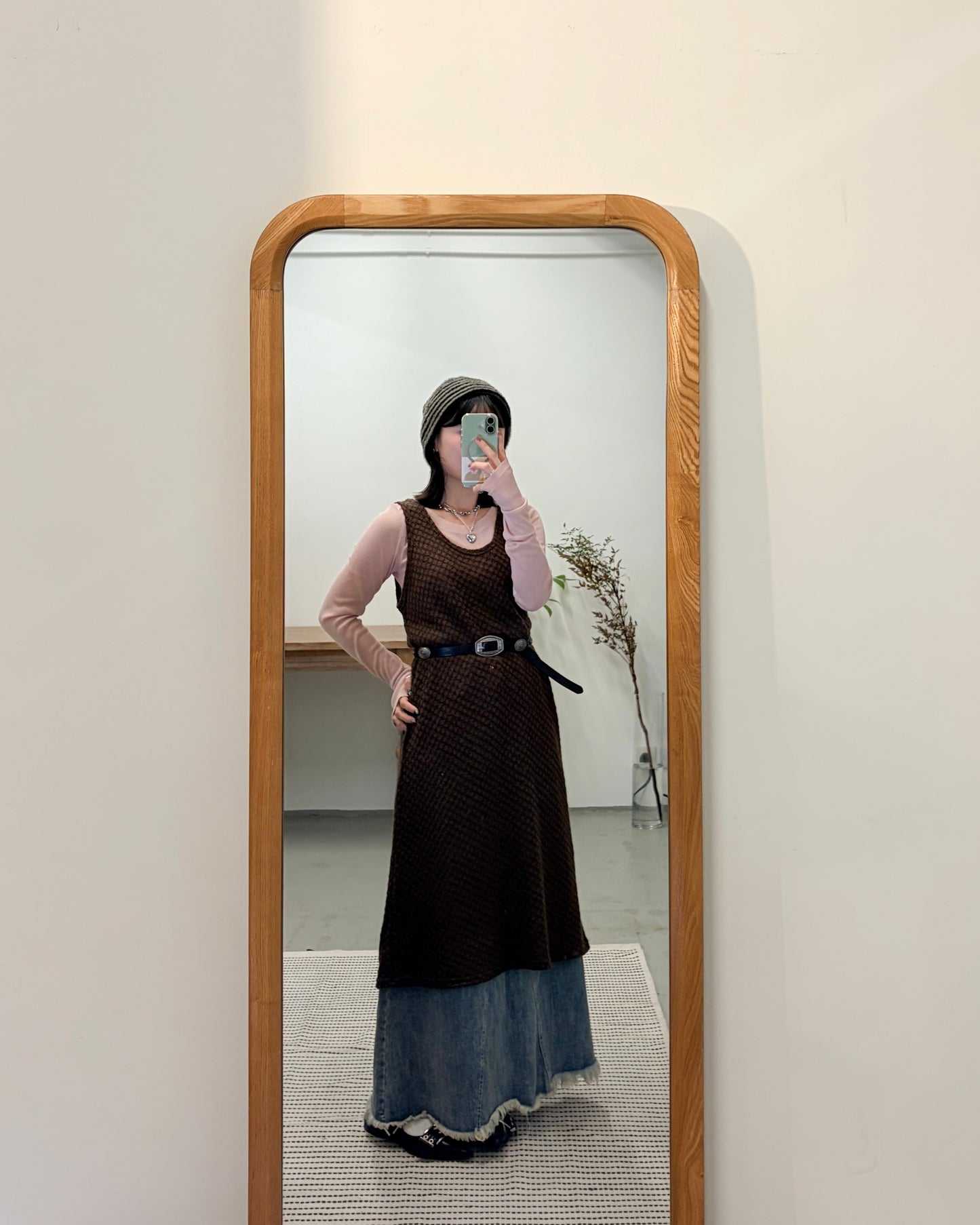 OP73- 凹凸紋背心one piece | Ivory | Brown | Black