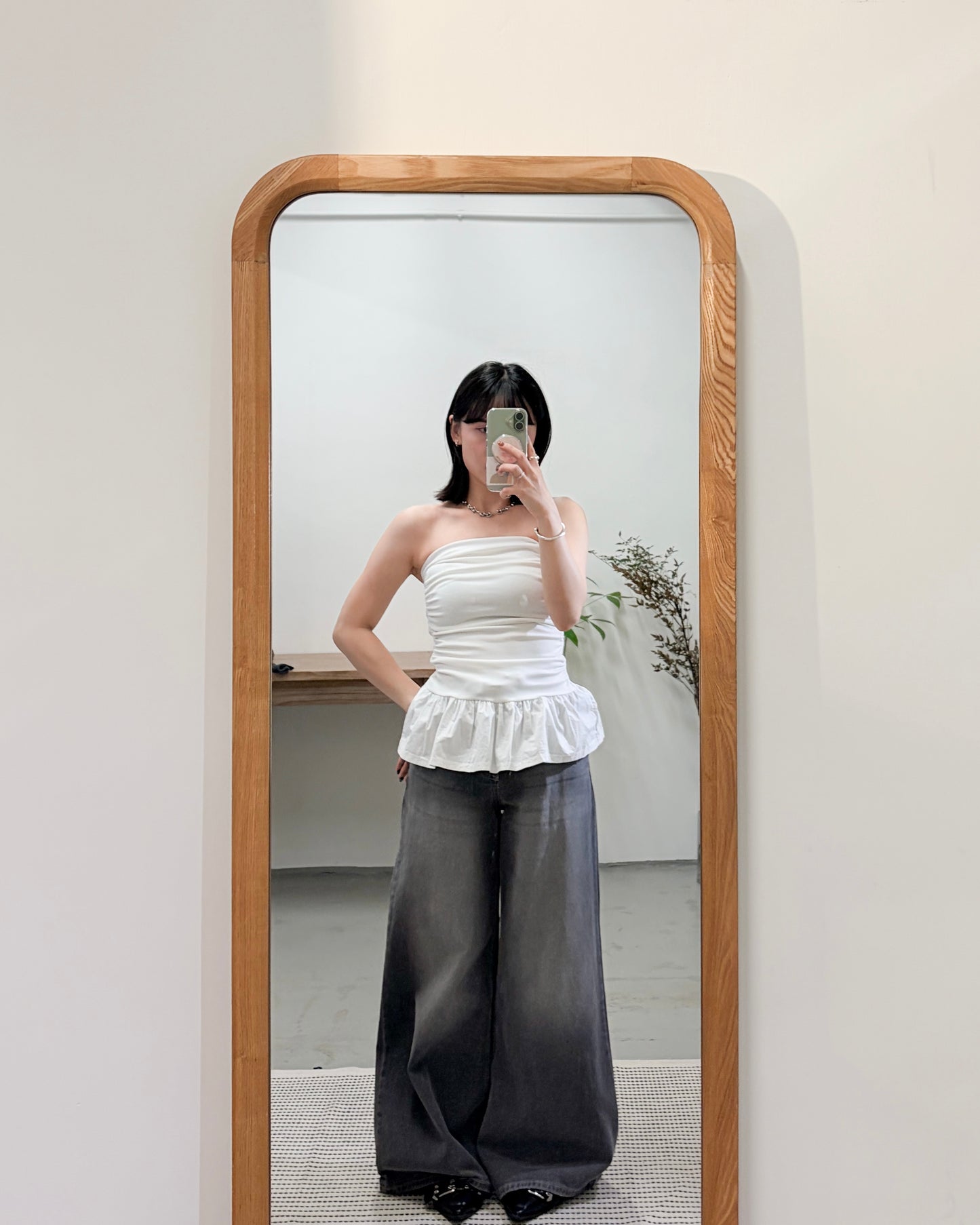 TP711- Ruffle Tube Top layer | White | Grey | Black