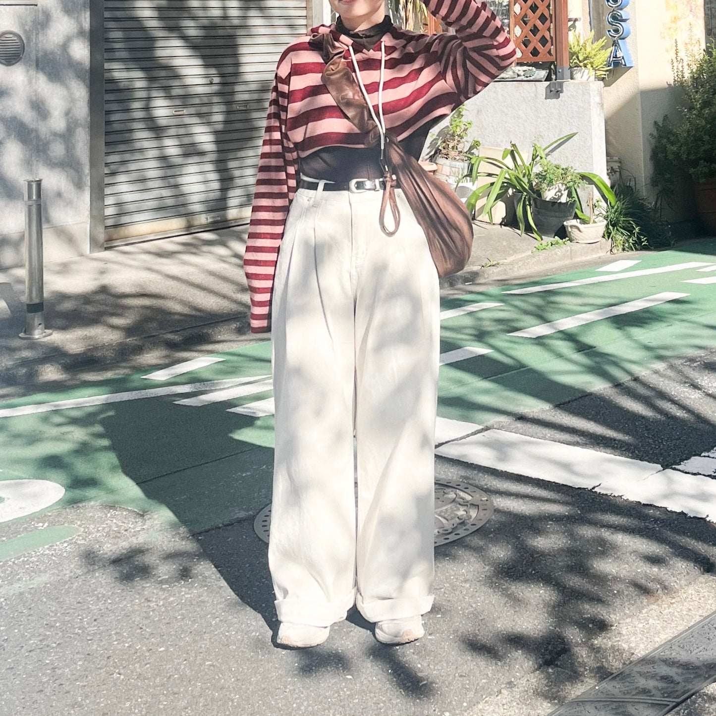 ( must have ! ) PT36- Pleated Wide leg Cotton Pants | Natural | Beige