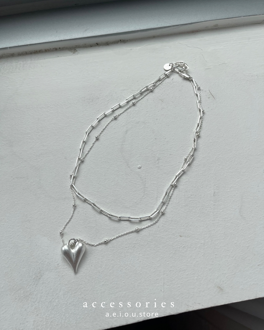 AC230- Double Necklace With Heart