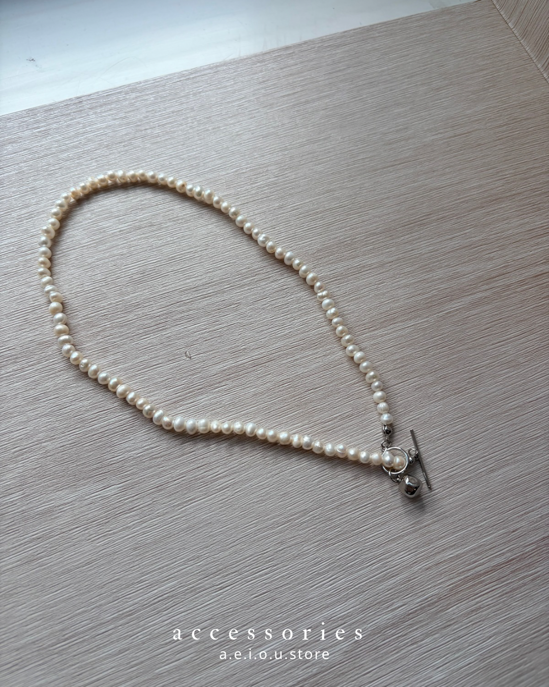 AC278- 不規則珍珠吊石頸鏈