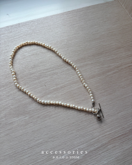 AC278- 不規則珍珠吊石頸鏈