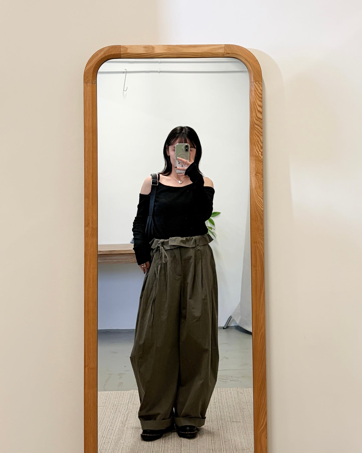 PT105- Ruffle Wide Pants | Beige | Khaki