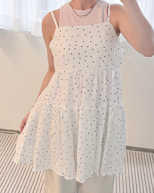 OP79- Dot Tunic Cami One-Piece | White Dot | Black Dot