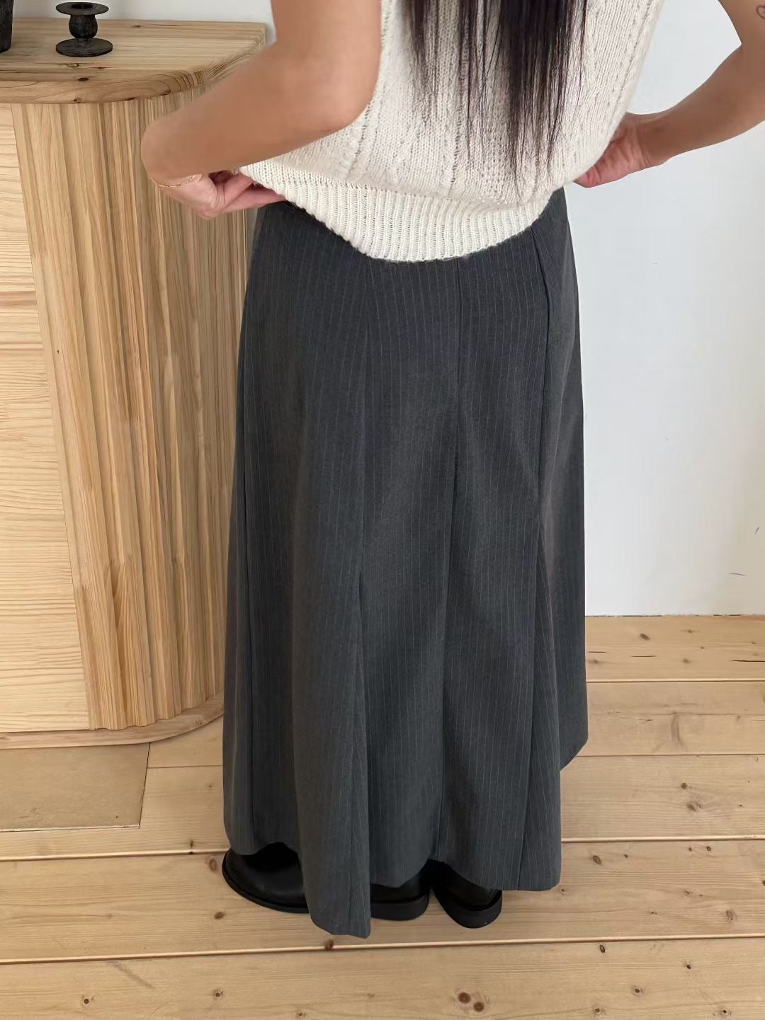 SK154- Stripe A-line Skirt ( S / M )