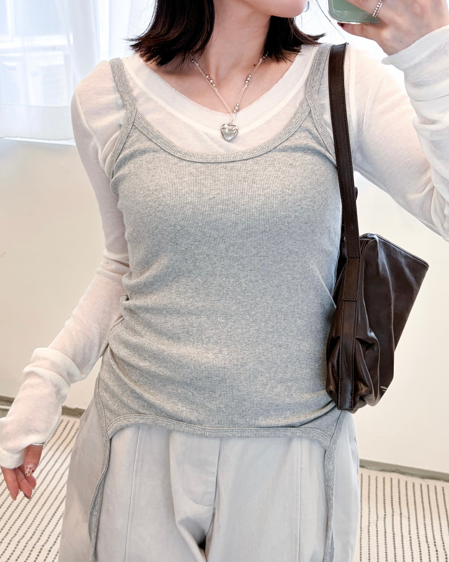 TP679- Design Vest Top | Grey | Black