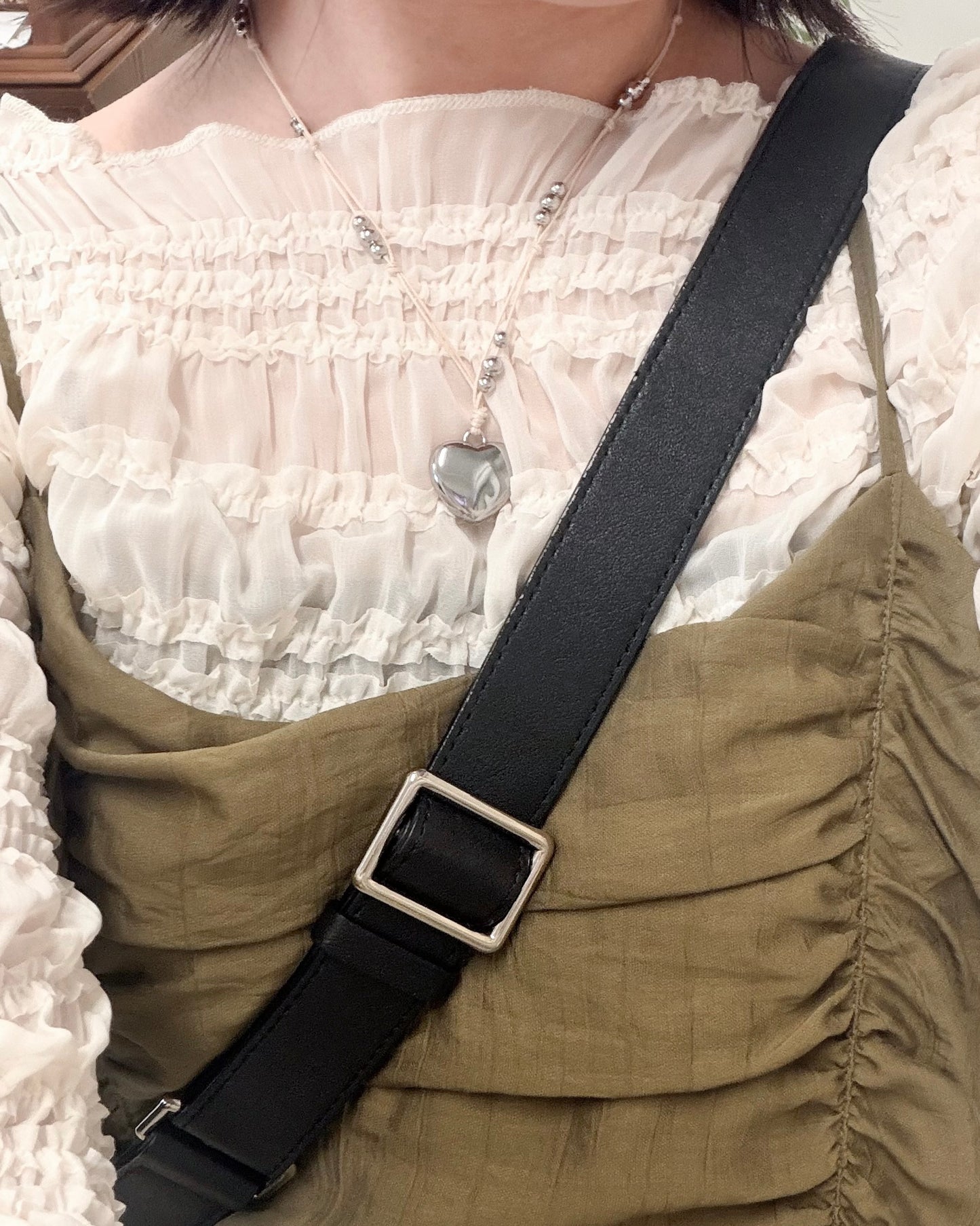 OP74- Talia Pleated Midi One Piece | Ivory | Olive