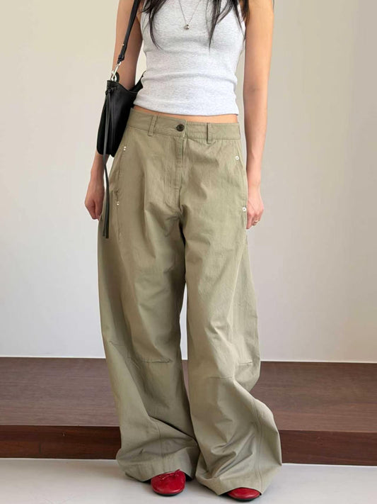 PT112- 薄身直腳褲 | White |Navy | Light Grey | Beige ( S / M / L )