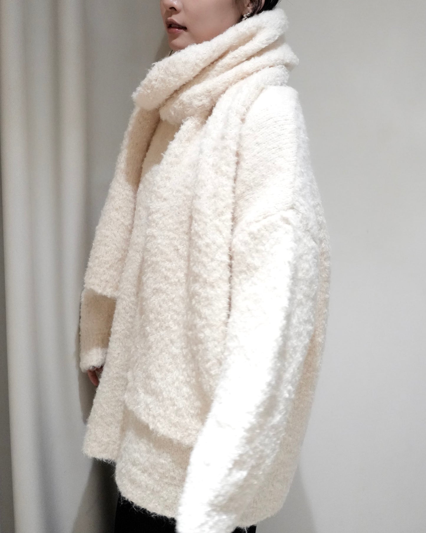 TP701- Knit With Scarf Set | White | Navy | Grey