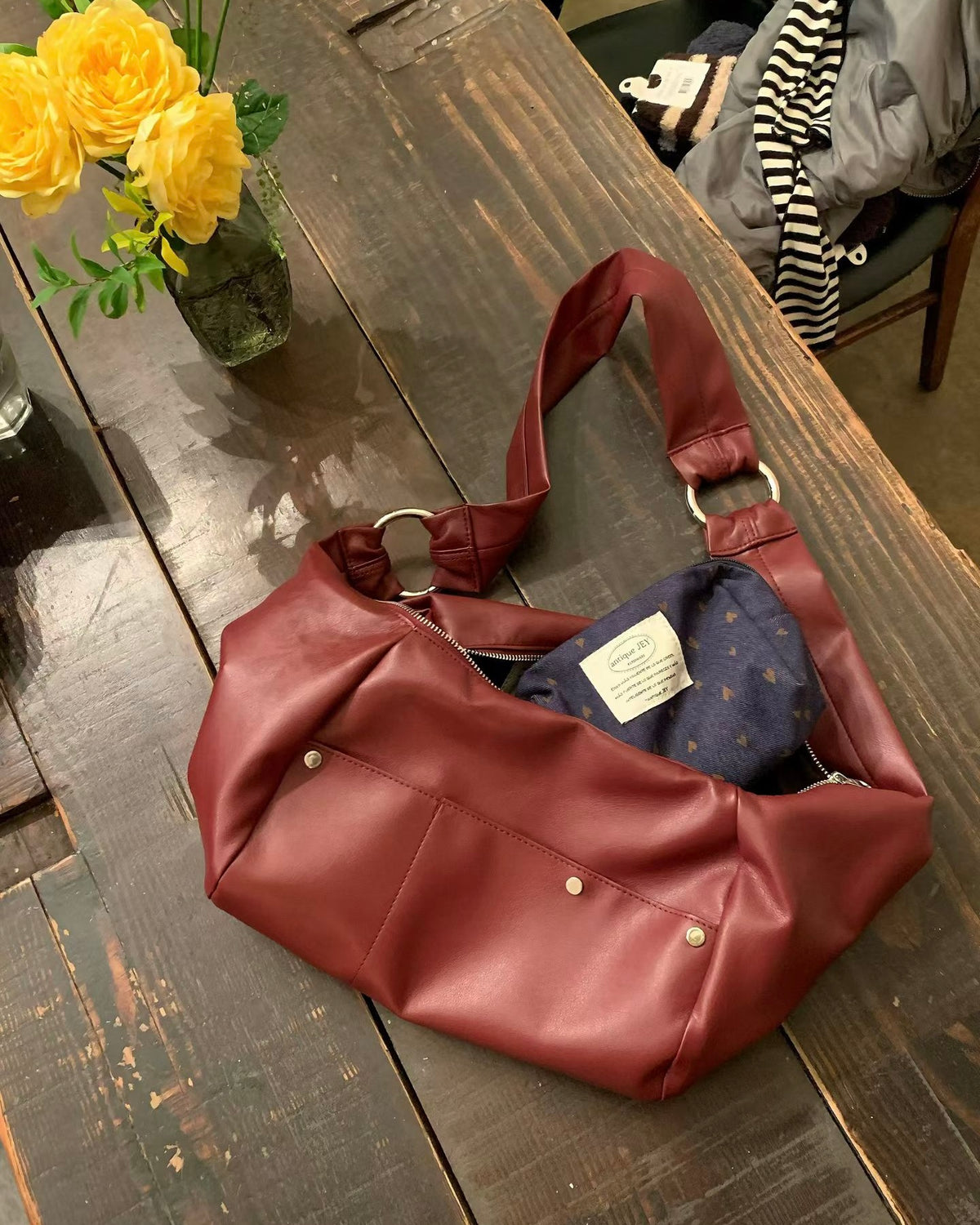BG50- 2 Way Baguette Ring Bag | Red | Camel | Black | Silver | Brown