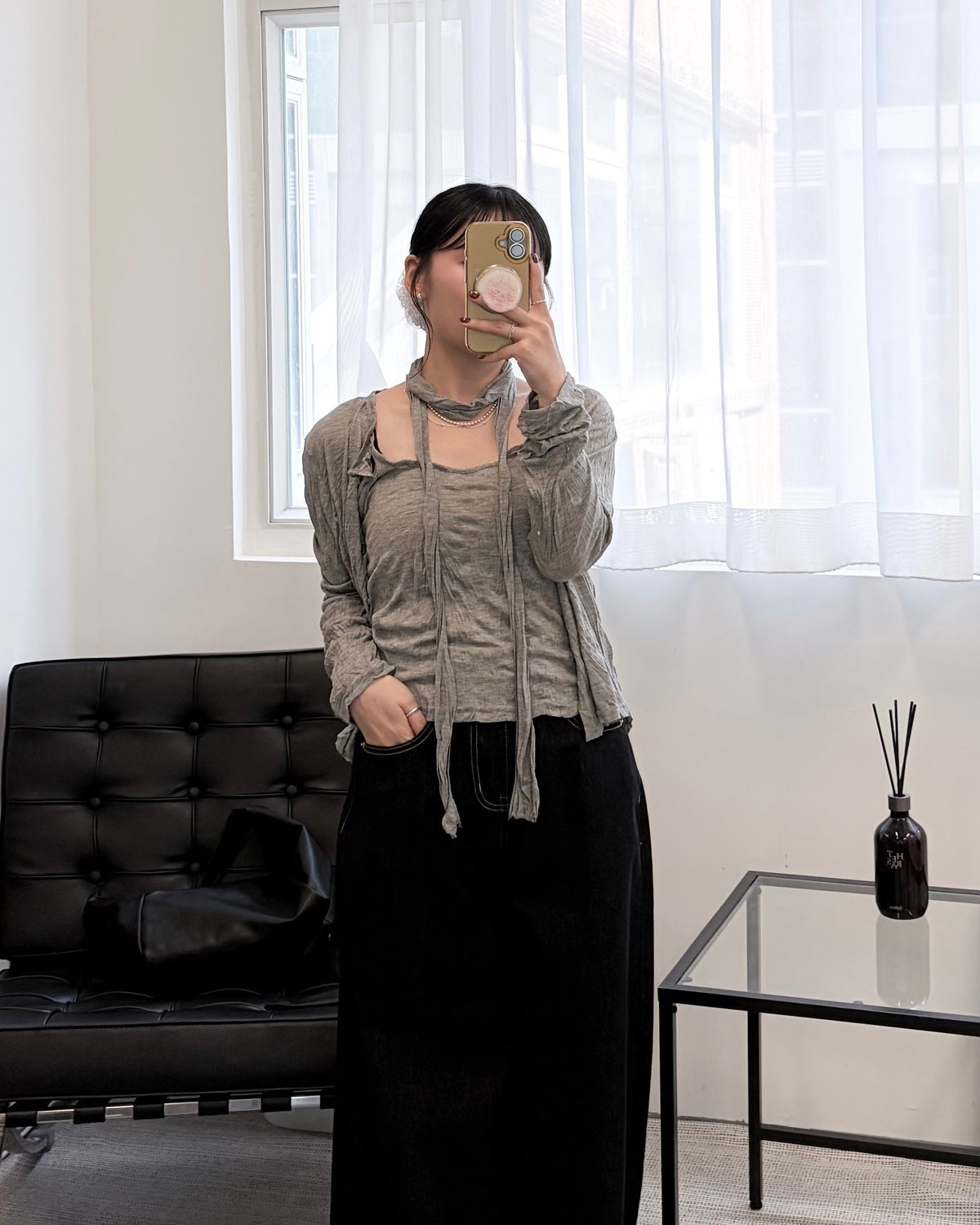 TP845- 皺布背心連外套Set | Cream ｜ Grey | Dark Grey