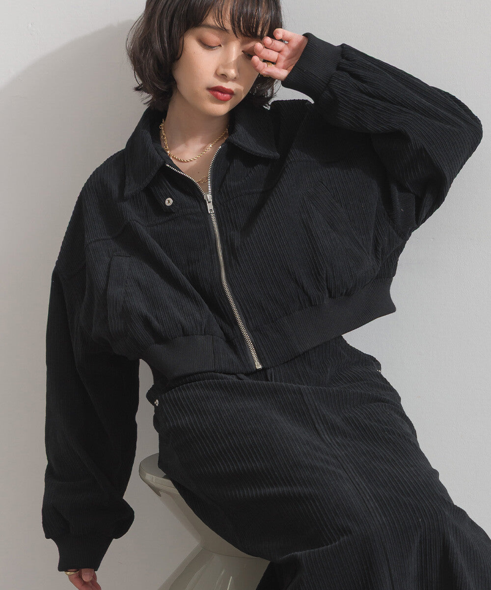 JK48- Corduroy Zip Cardigan | Ivory | Brown | Black