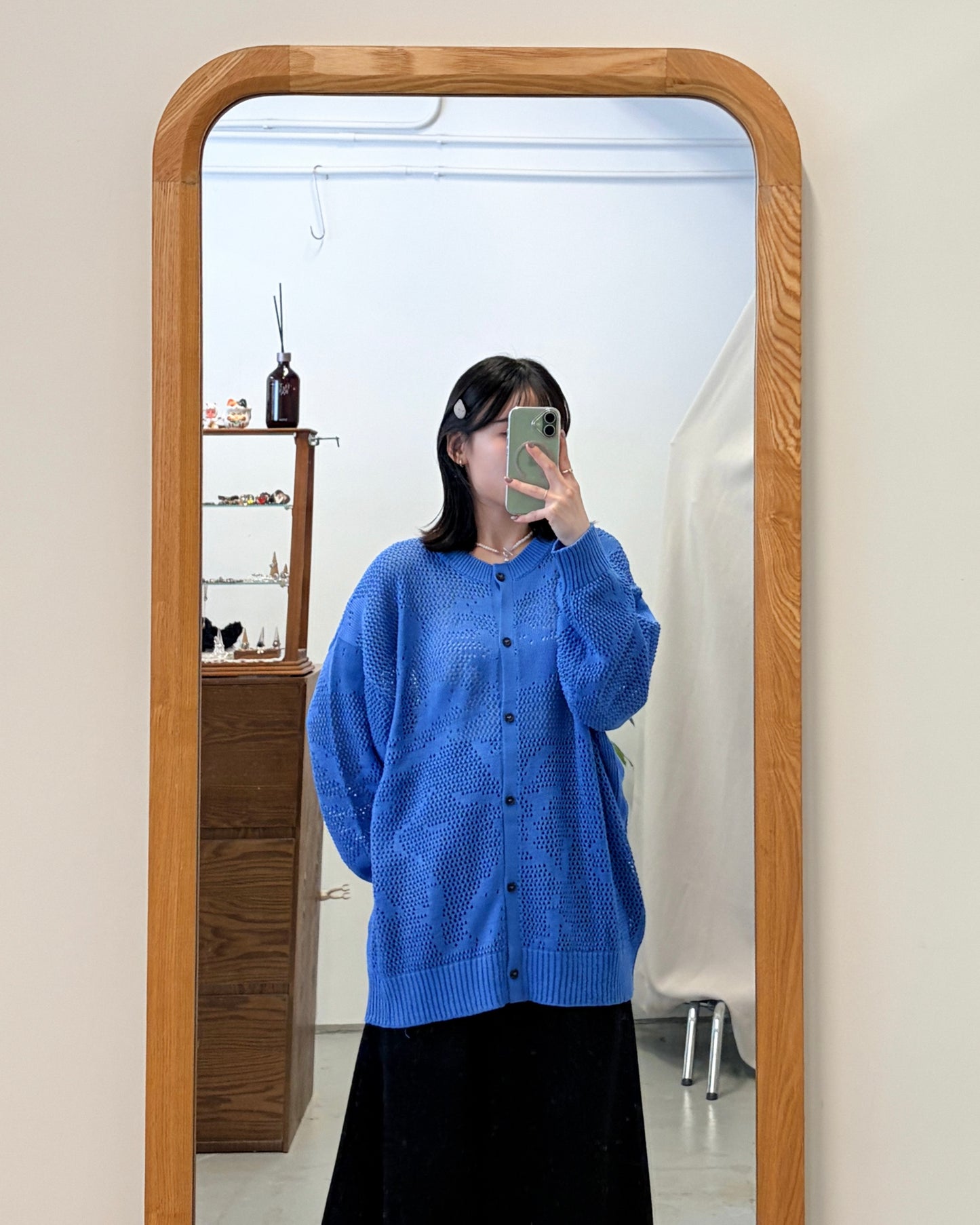 JK52- 🌿Botanical Pattern Knit Cardigan | Ivory | Orange | Blue | Black