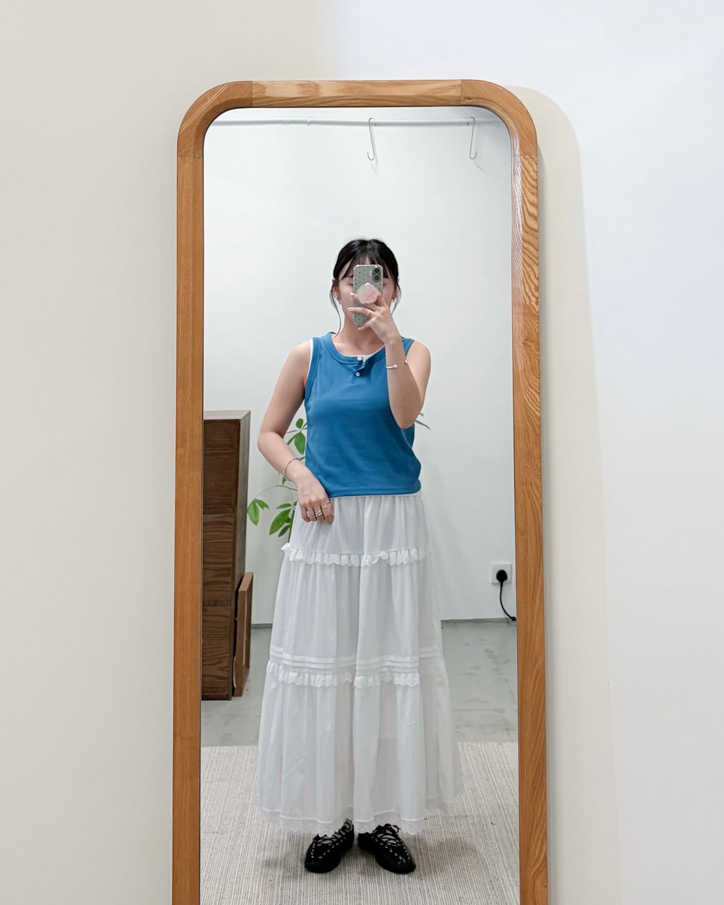 TP756- Button Vest | White | Blue | Black