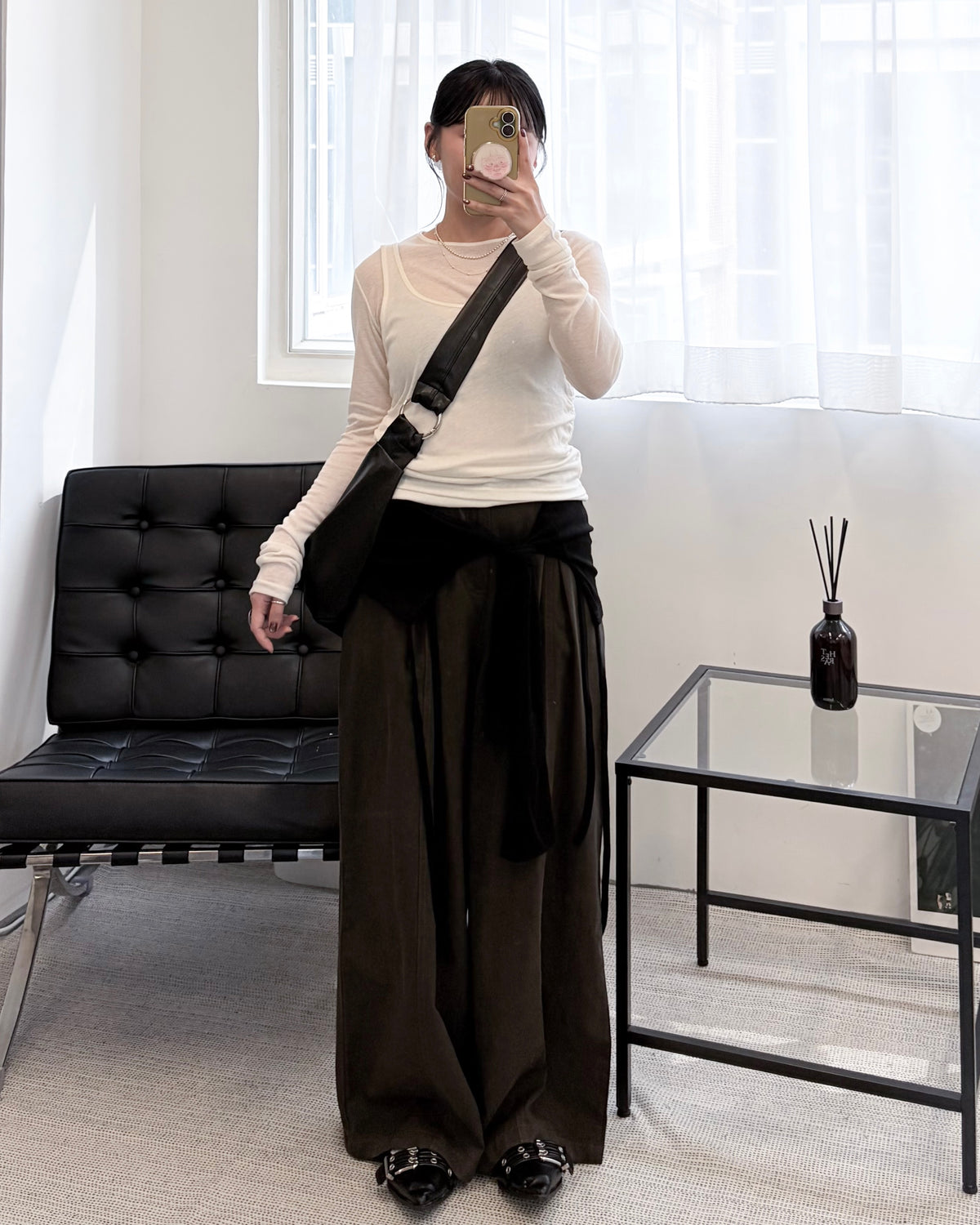 TP846- 透膚連背心Top | White | Grey | Dark Grey