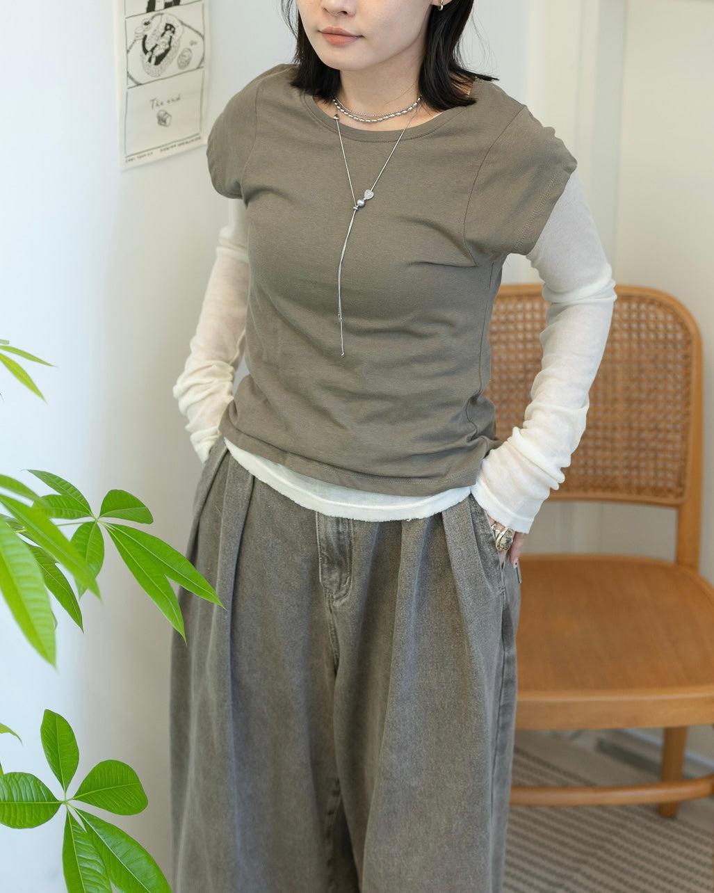 TP678- Short Sleeve Tee | Milk Tea | Brown | Grey | Navy | Black