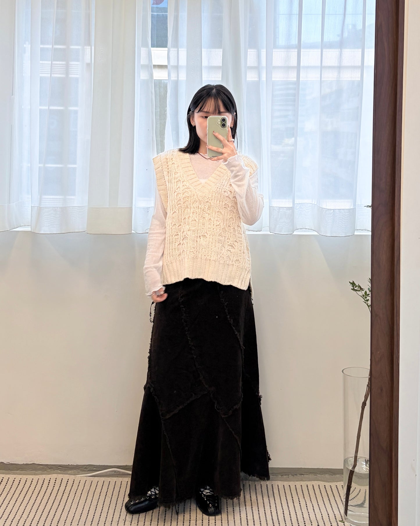 TP705- V Neck Knit Vest Top | Ivory | Camel Brown | Black