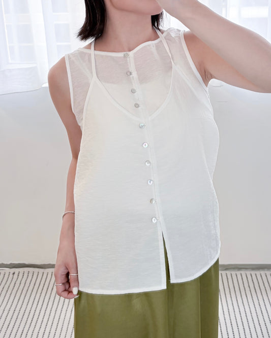 TP829- Office Vest | White | Black