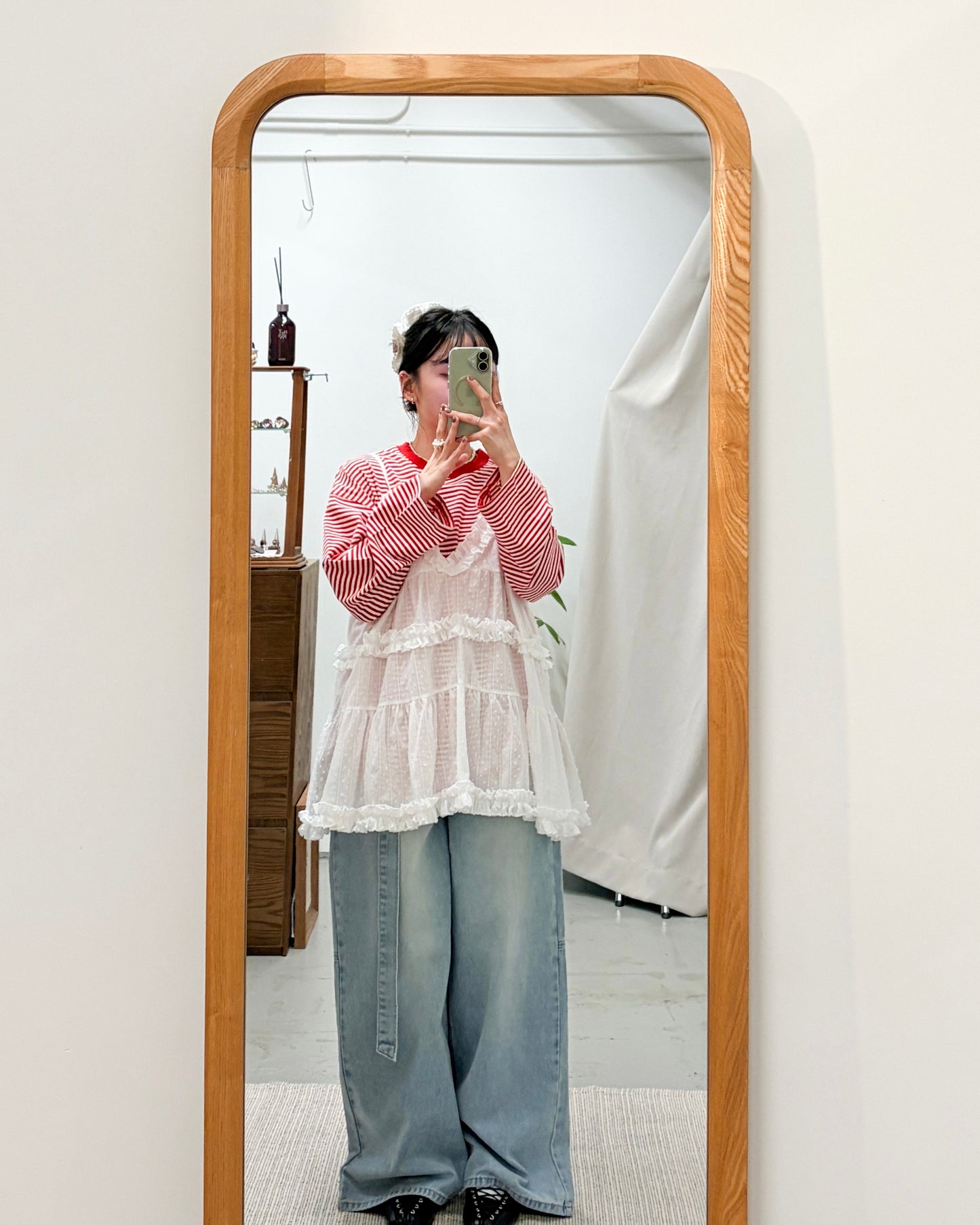 TP731- Soft Cotton Striped Top | Red | Navy | Black