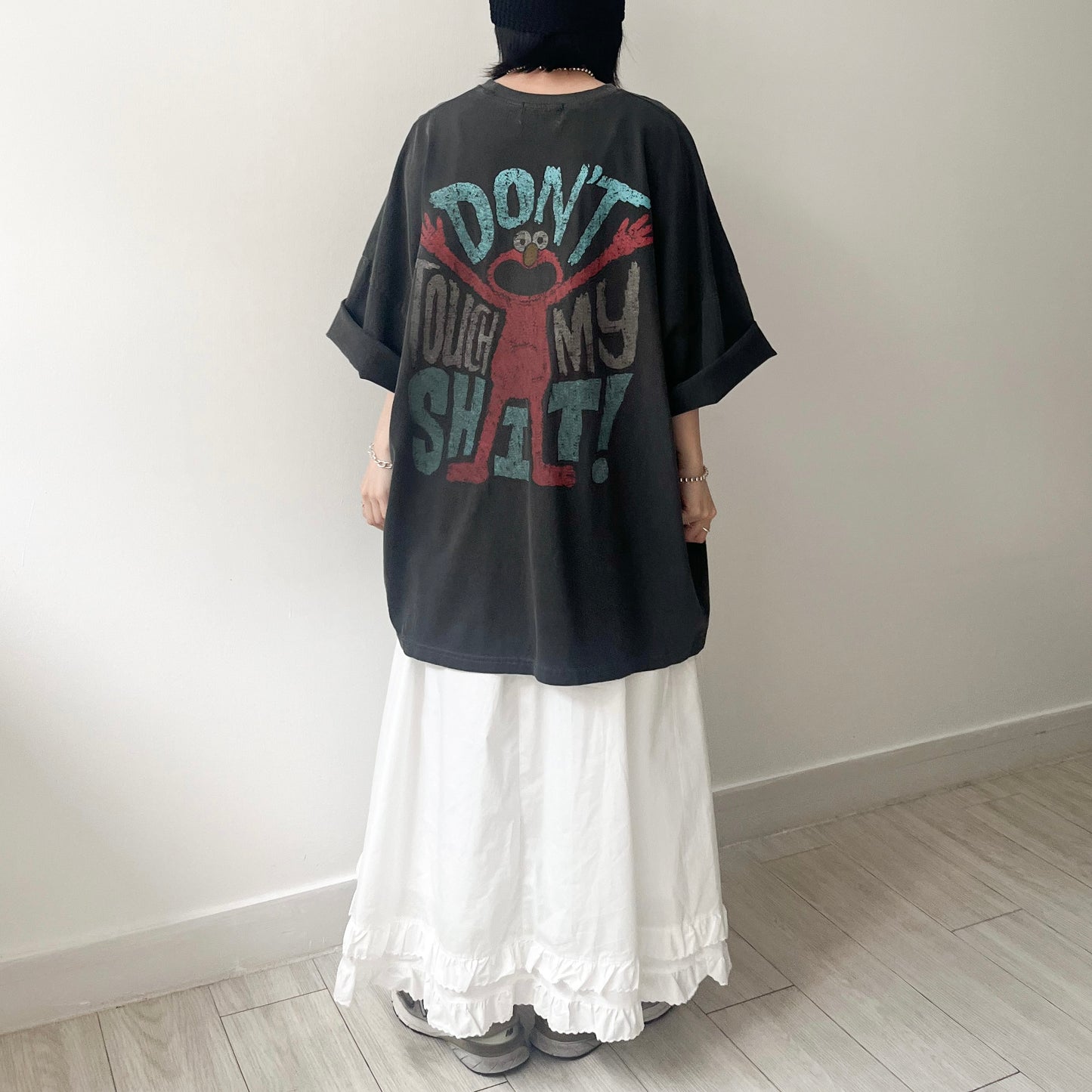TP485- 芝麻街 UNISEX Big Tee | Charcoal
