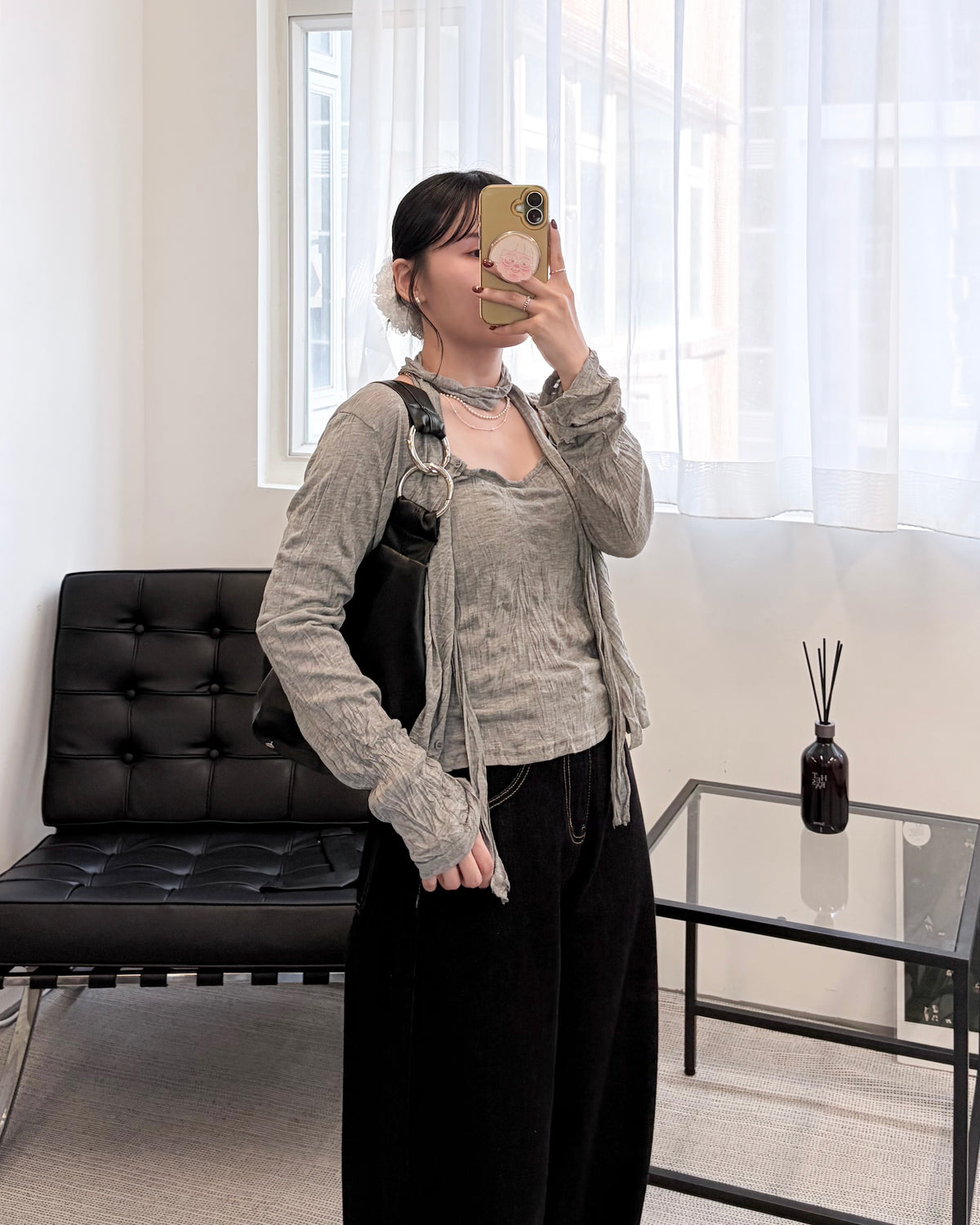 TP845- 皺布背心連外套Set | Cream ｜ Grey | Dark Grey