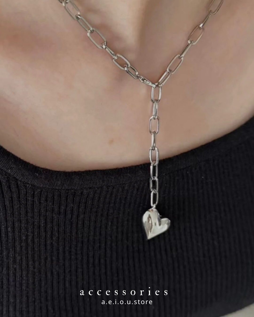 AC304- Heart Chain Necklace
