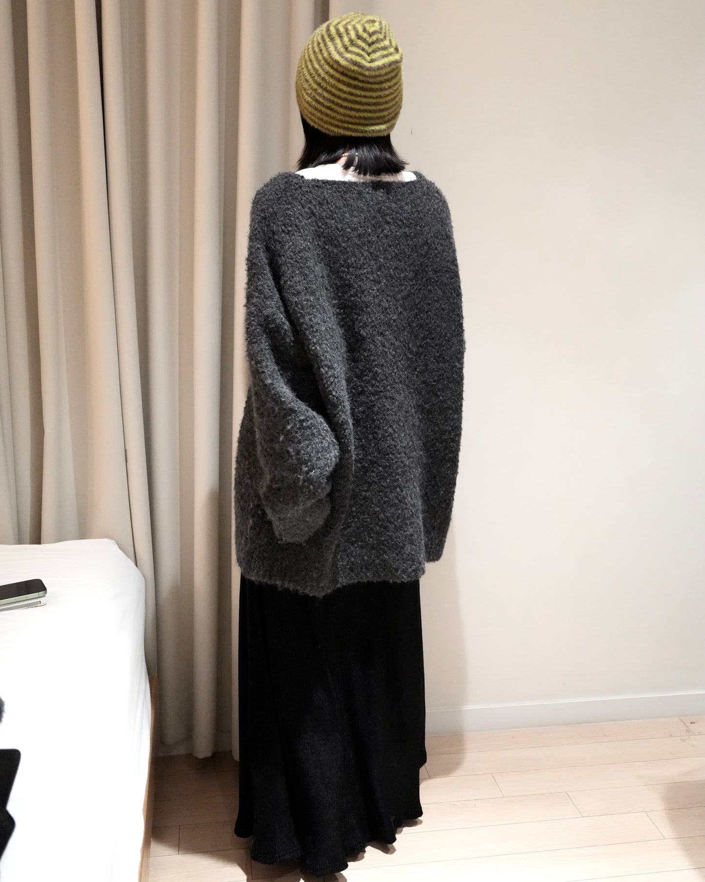 TP701- Knit With Scarf Set | White | Navy | Grey