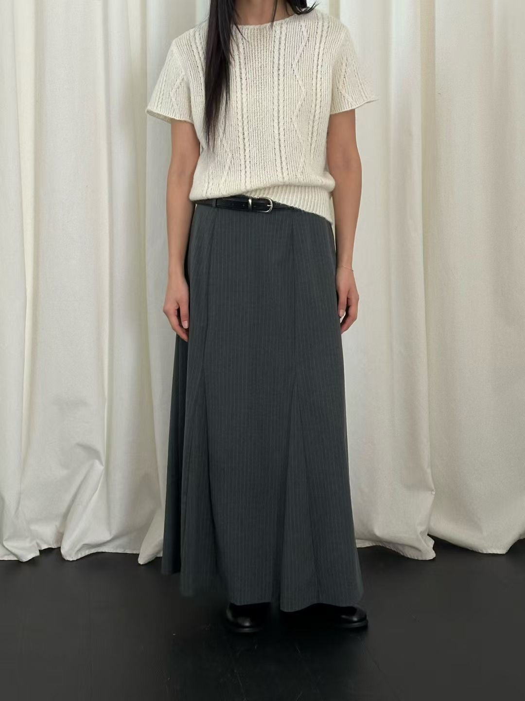 SK154- Stripe A-line Skirt ( S / M )