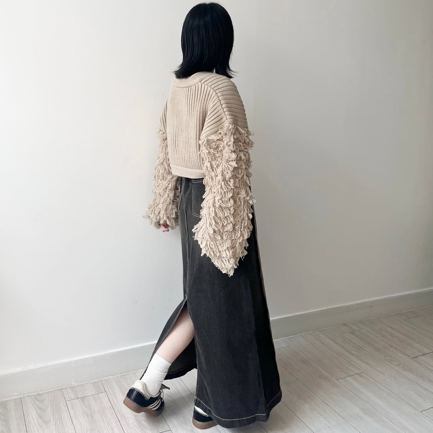 JK28- Soso Sleeves Cardigan | Beige