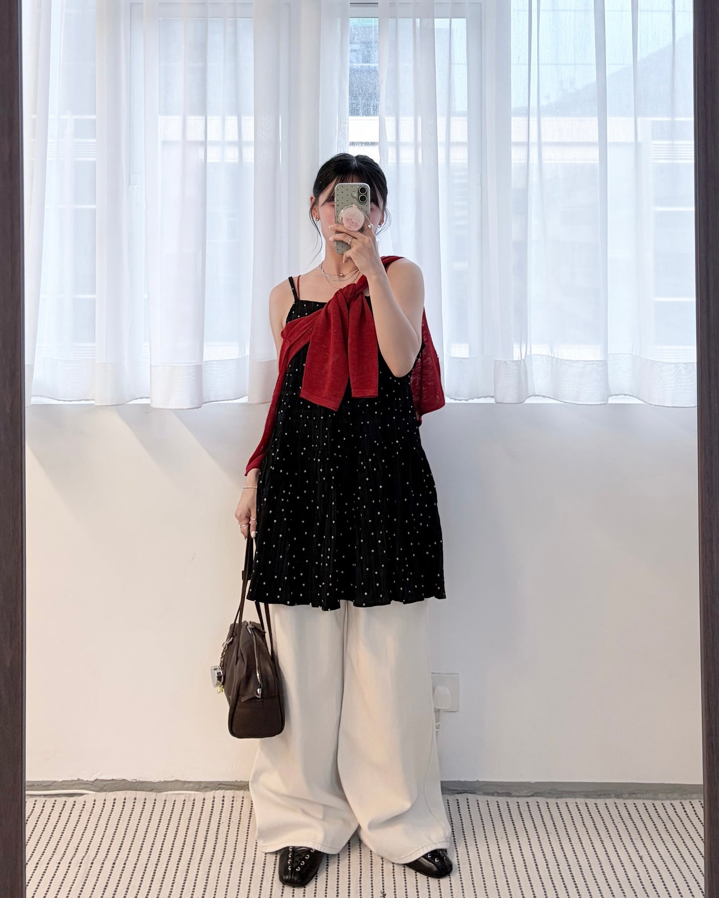 OP79- Dot Tunic Cami One-Piece | White Dot | Black Dot