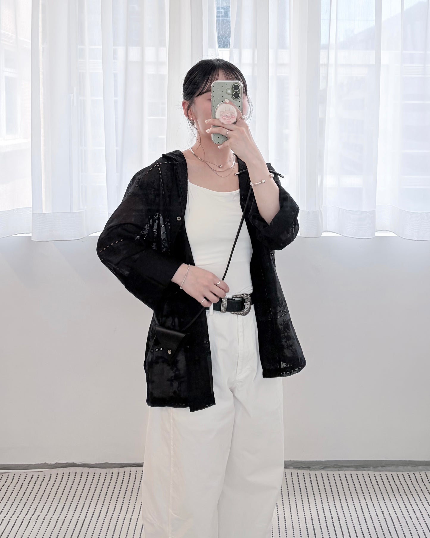 JK53- Embroidered Shirt Jacket | Black