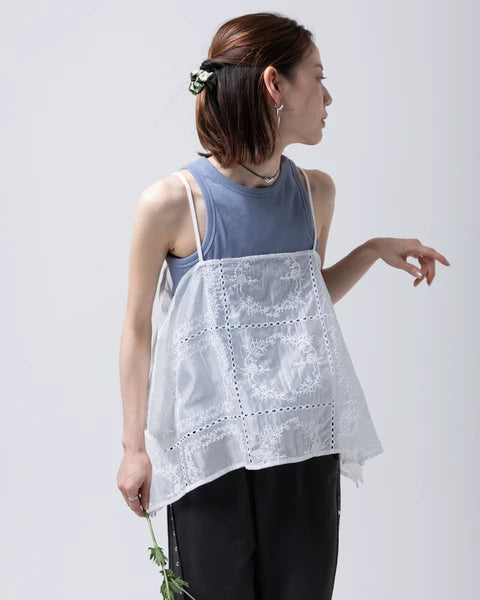 TP799- American Sleeve Tank Top  | White | Pink | Blue
