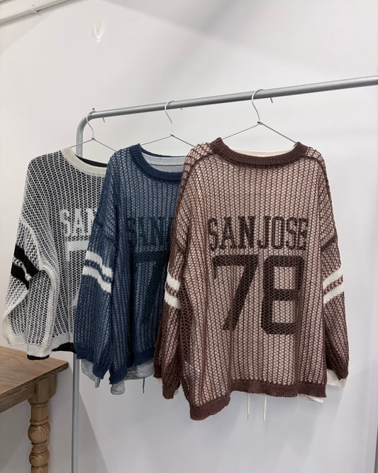 TP707- Printed Sweater x Knitwear Set | Ivory | Navy | Brown