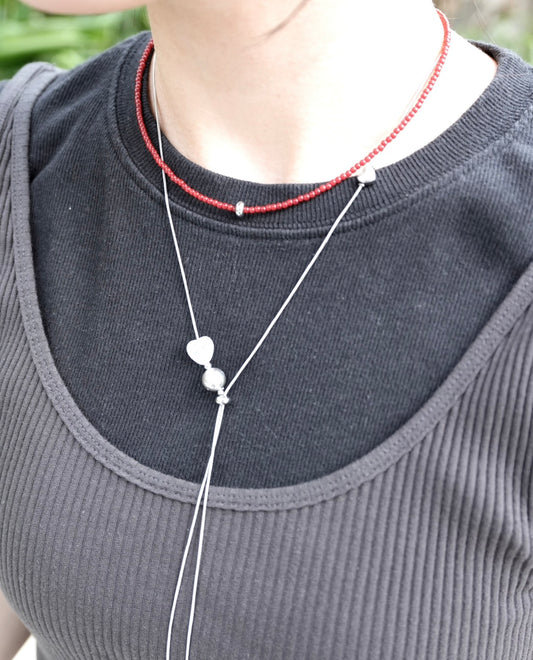 AC268- Red Beans Necklace