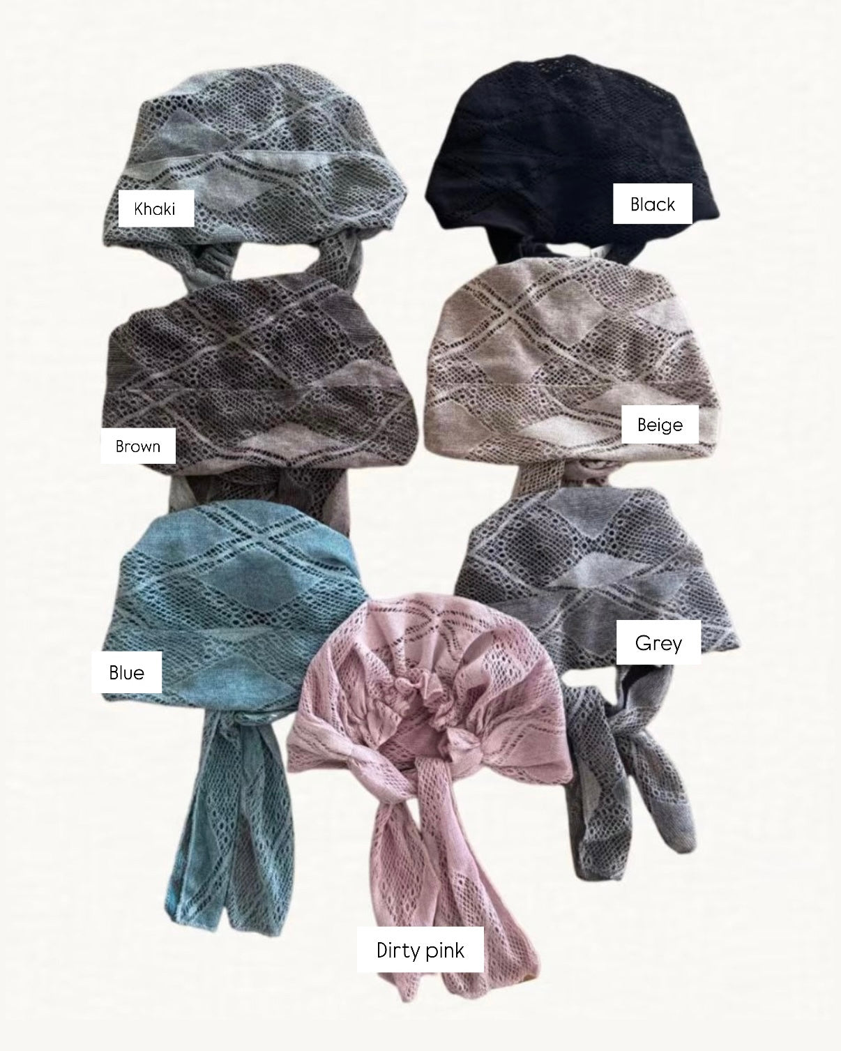 H46- Lace frill turban | 7 Color