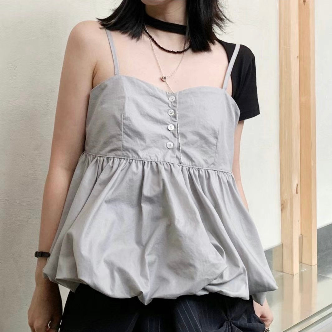 TP377- Camisole Balloon Top | Grey