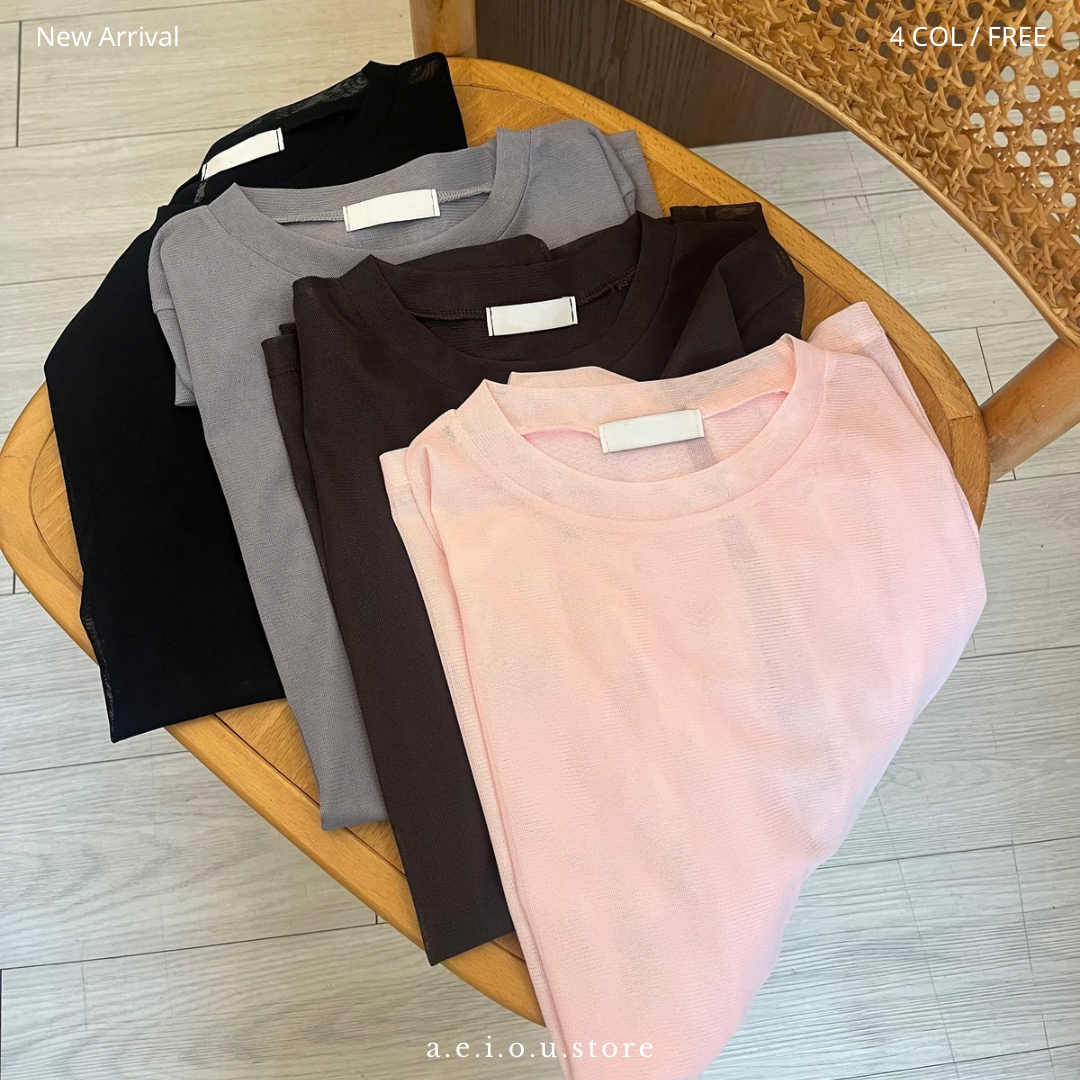 TP452- See through Top | Pink | Grey | Brown | Black