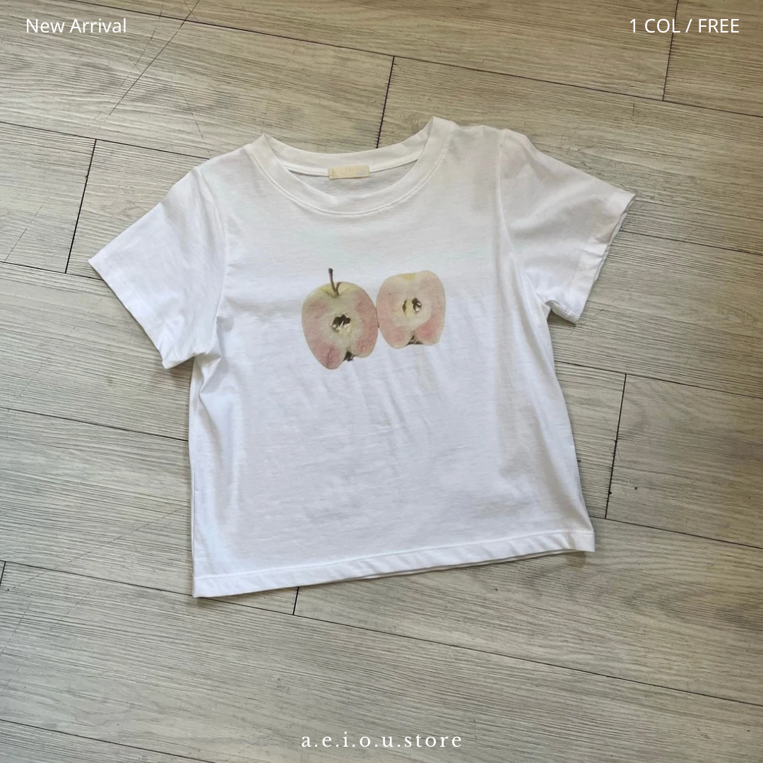 TP516- Apple Print Tee - White