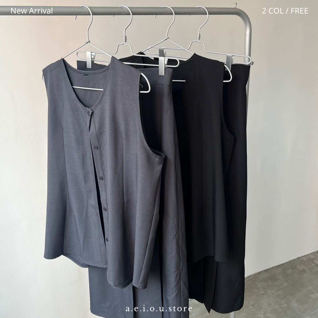 TP314- Lily Set Vest | Grey |  Black ( 自留set )