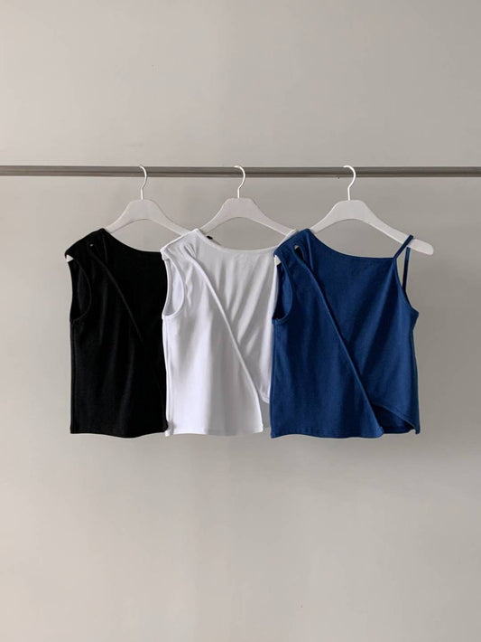 TP654- Cutting Vest Top | White  | Blue | Black