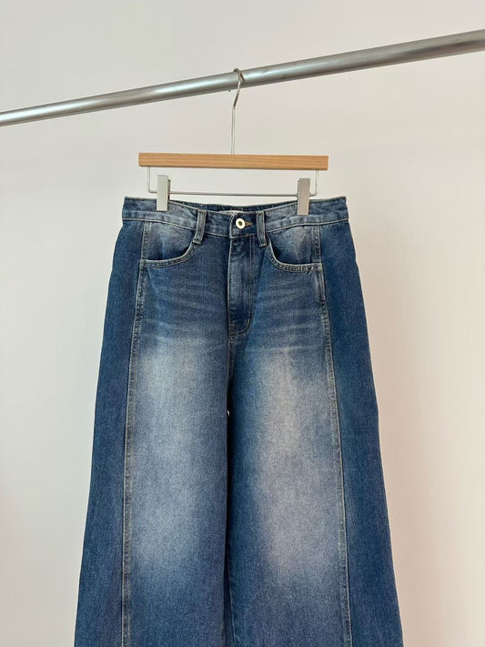 PT95- Wide Leg Blue Denim Jeans ( S / M )